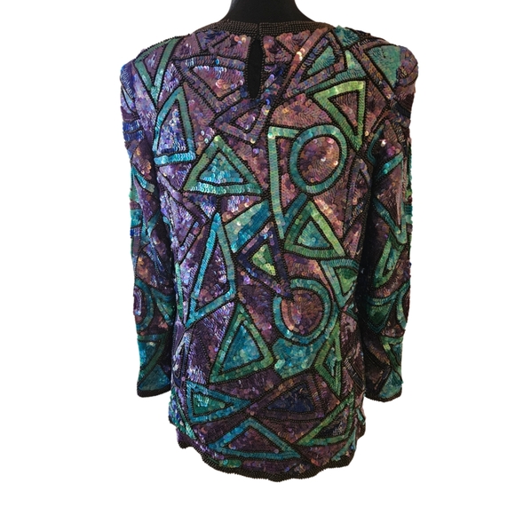 Gorgeous Sequins Joan Leslie Evenings Blouse-Size Medium - Picture 6 of 16